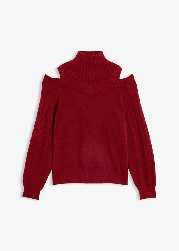 Schulterfreier Pullover in rot von vorne - bonprix Schulterfreier Pullover in rot von vorne - bonprix