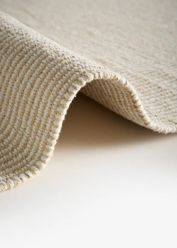 Baumwoll-Teppich mit Streifen in beige (Detailaufnahme) - bonprix