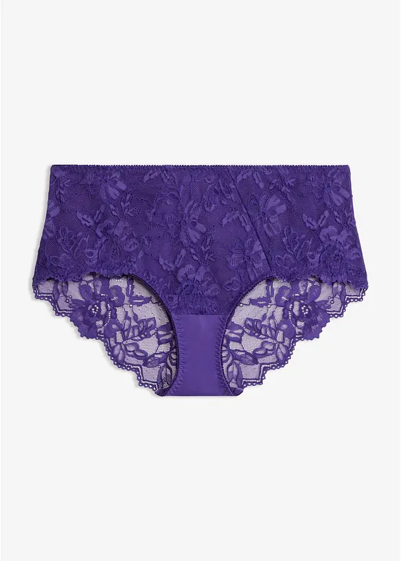 Maxipanty mit zarter Spitze in lila von vorne - bonprix