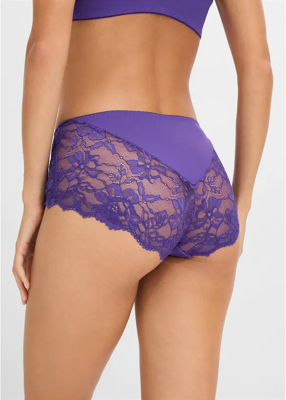 Maxipanty mit zarter Spitze in lila von hinten - bonprix