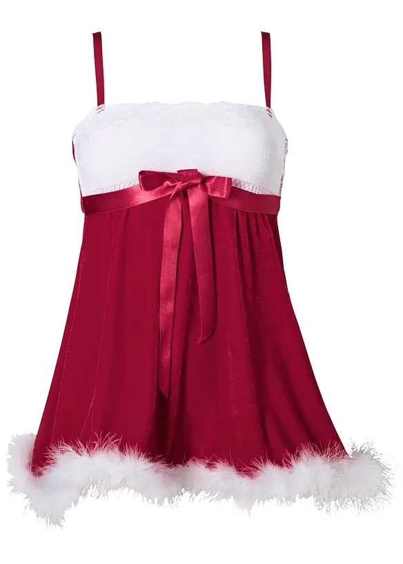 Weihnachts-Babydoll in rot - bonprix
