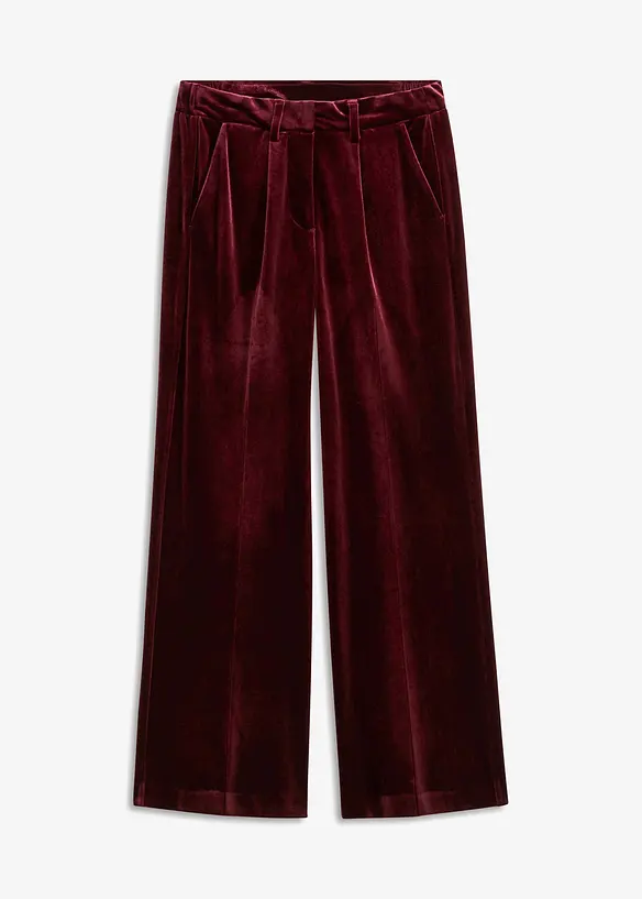 Hose aus softem Samt in rot von vorne - bonprix Hose aus softem Samt in rot von vorne - bonprix