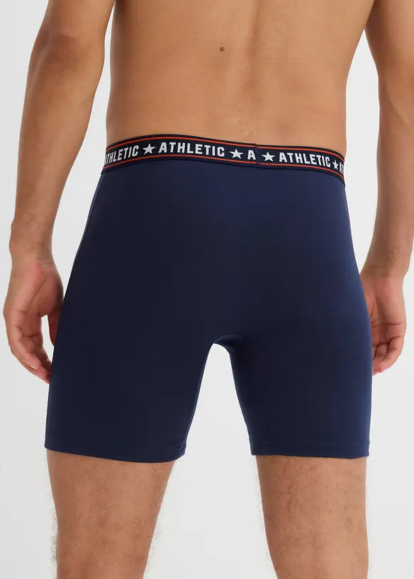 Midi Boxershorts eng mit Baumwolle (2er Pack) in blau von hinten - bonprix