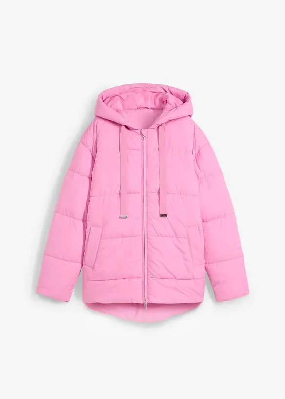 Oversize Puffer-Jacke in pink von vorne - bonprix