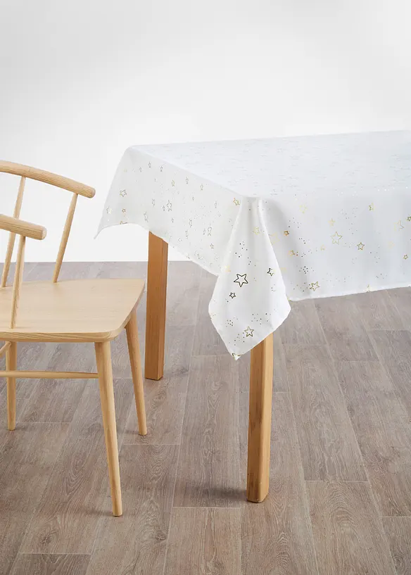 Tischdecke mit Glanz Sternen in gold von vorne - bonprix
