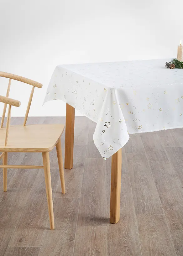 Tischdecke mit Glanz Sternen in gold - bonprix