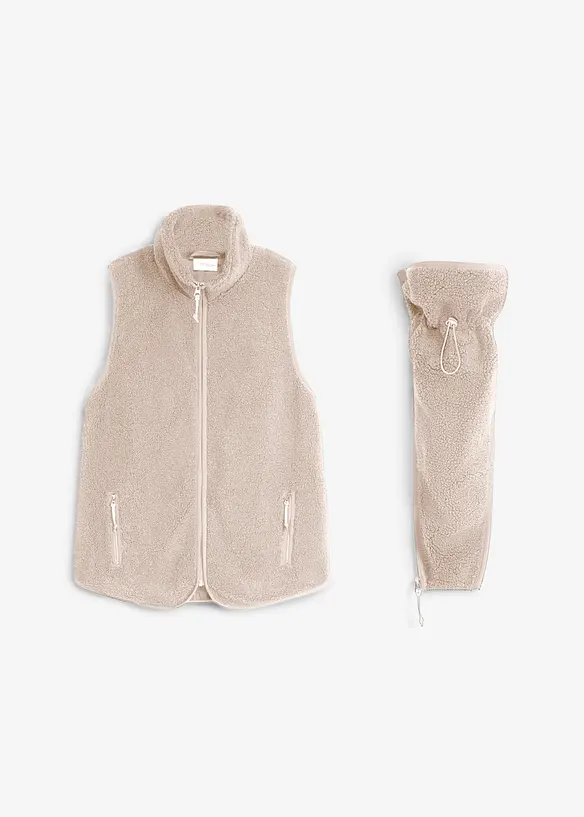 3-in-1 weiche Umstands-und Trageweste aus Teddyfleece in grau von vorne - bonprix 3-in-1 weiche Umstands-und Trageweste aus Teddyfleece in grau von vorne - bonprix