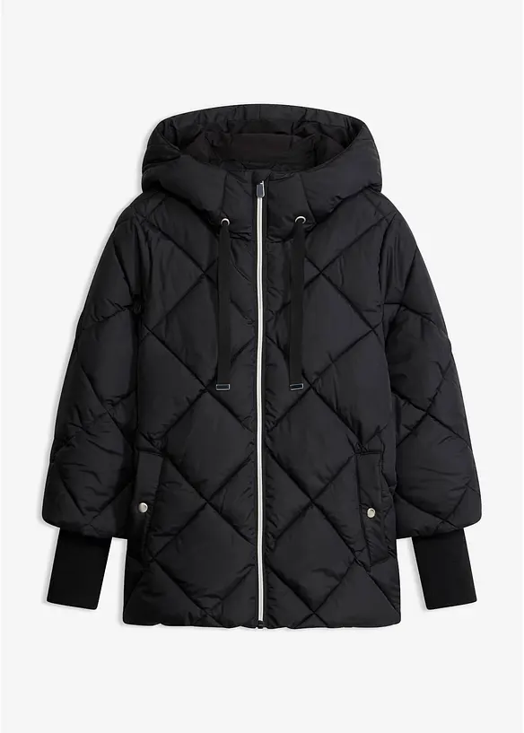 Wasserabweisende Puffer-Jacke in schwarz von vorne - bonprix