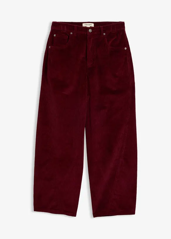 Barrel-Cordhose aus Baumwoll-Mix in rot von vorne - bonprix