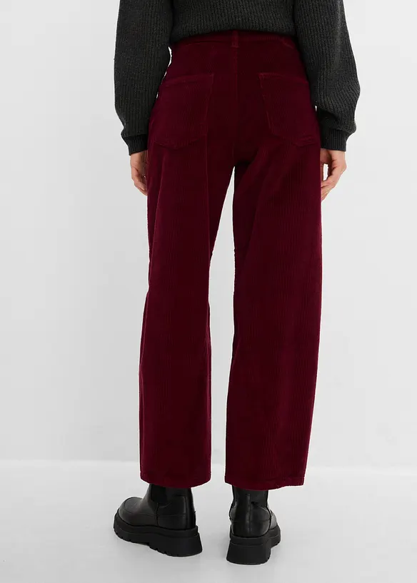 Barrel-Cordhose aus Baumwoll-Mix in rot von hinten - bonprix