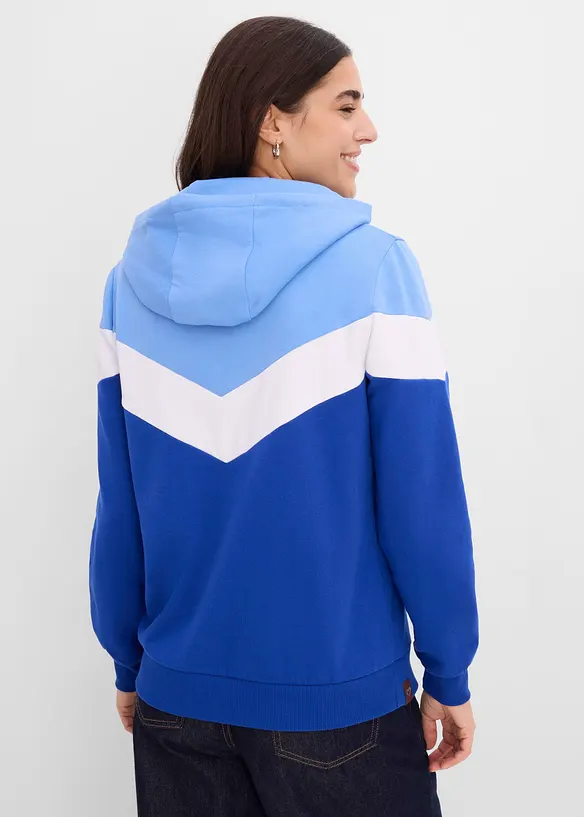 Kapuzensweatshirt in Baumwoll-Mix in blau von hinten (im Anschnitt) - bonprix Kapuzensweatshirt in Baumwoll-Mix in blau von hinten (im Anschnitt) - bonprix