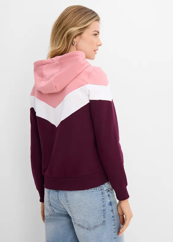 Kapuzensweatshirt in Baumwoll-Mix in lila von hinten (im Anschnitt) - bonprix Kapuzensweatshirt in Baumwoll-Mix in lila von hinten (im Anschnitt) - bonprix