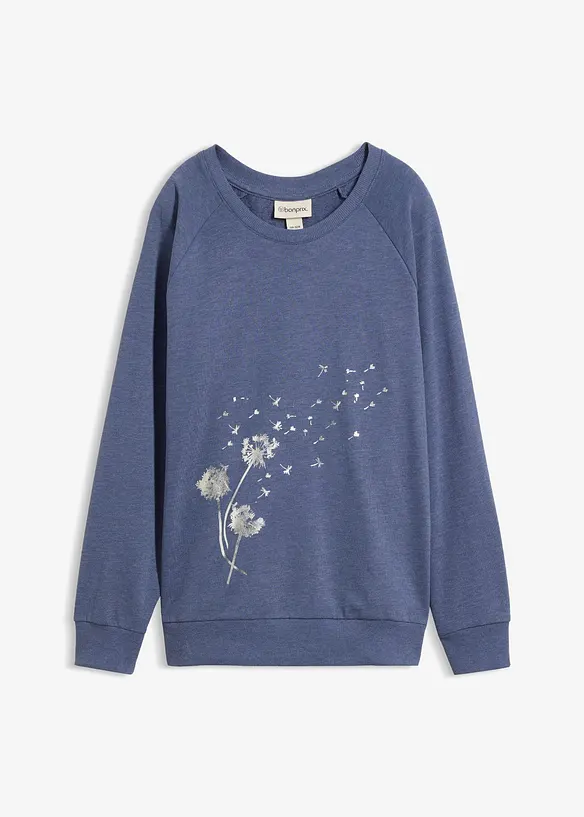 Sweatshirt aus Baumwoll-Mix in blau von vorne - bonprix Sweatshirt aus Baumwoll-Mix in blau von vorne - bonprix