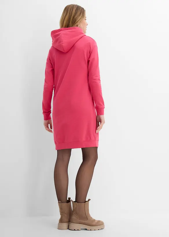 Mini-Sweatkleid in pink von hinten (Totalaufnahme) - bonprix Mini-Sweatkleid in pink von hinten (Totalaufnahme) - bonprix