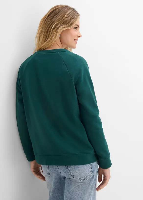 Sweatshirt in petrol von hinten (im Anschnitt) - bonprix
