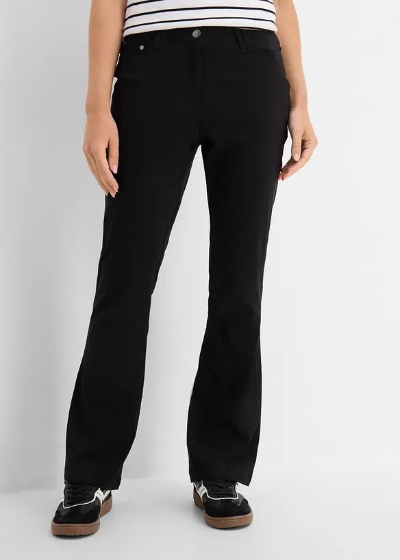 Hose aus elastischem Viskose-Mix in schwarz von vorne - bonprix Hose aus elastischem Viskose-Mix in schwarz von vorne - bonprix