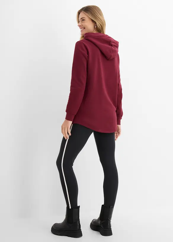 Jogginganzug mit Long-Sweatshirt und Leggings (2-tlg.) in rot von hinten (Totalaufnahme) - bonprix