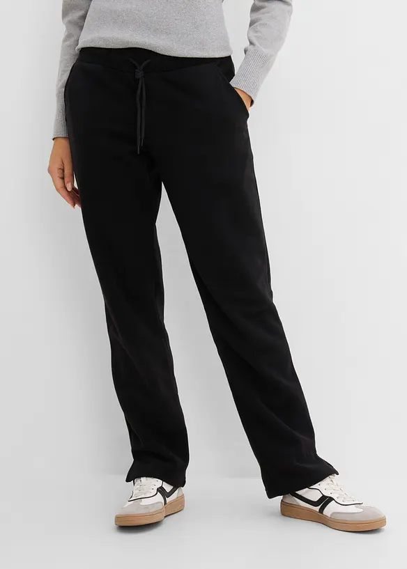 Schlupfhose aus Fleece in schwarz von vorne - bonprix Schlupfhose aus Fleece in schwarz von vorne - bonprix