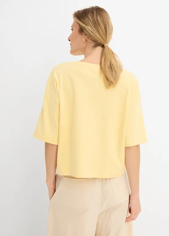T-Shirt aus reiner Bio-Baumwolle in gelb von hinten (im Anschnitt) - bonprix
