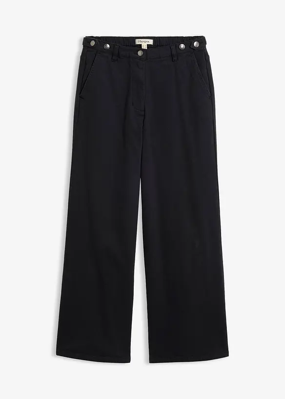 Twillhose aus Baumwoll-Mix in schwarz von vorne - bonprix