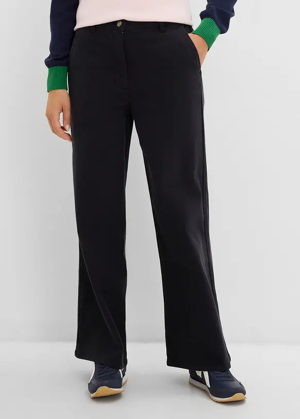 Twillhose aus Baumwoll-Mix in schwarz von vorne - bonprix