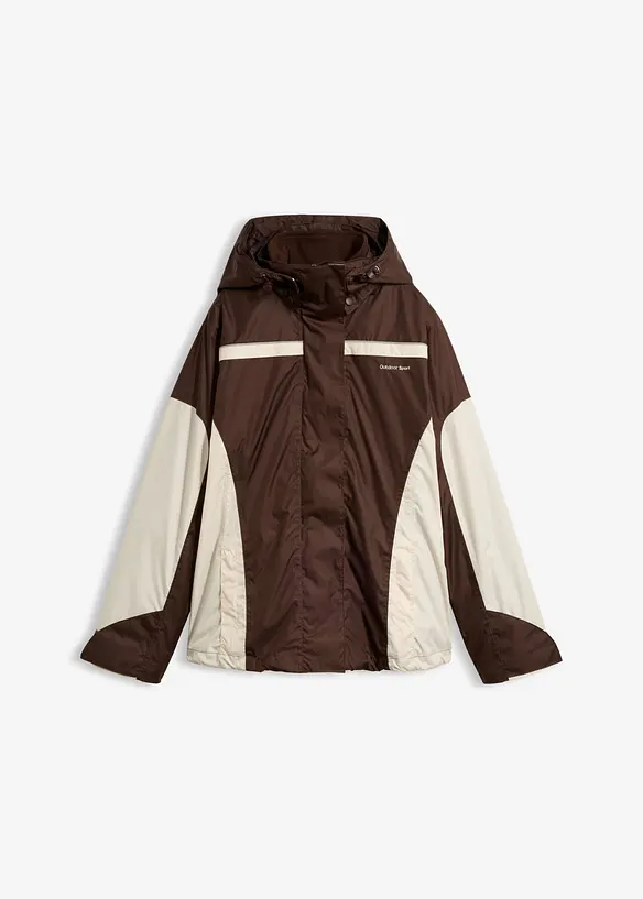 wasserdichte 3 in 1 Funktionsjacke in braun von vorne - bonprix wasserdichte 3 in 1 Funktionsjacke in braun von vorne - bonprix