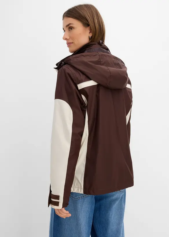 wasserdichte 3 in 1 Funktionsjacke in braun von hinten (im Anschnitt) - bonprix wasserdichte 3 in 1 Funktionsjacke in braun von hinten (im Anschnitt) - bonprix