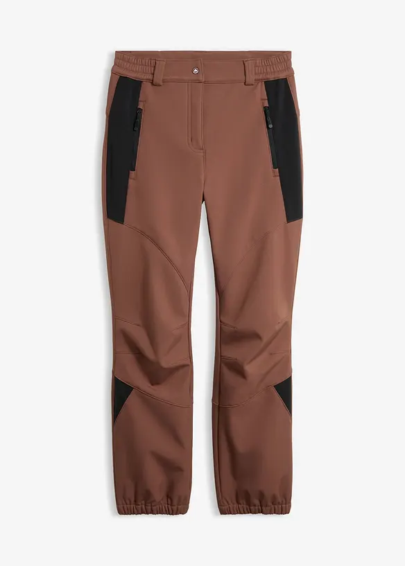 wasserabweisende Softshell-Hose in braun von vorne - bonprix