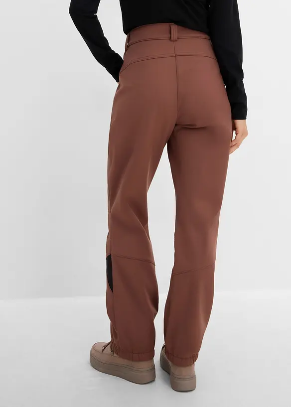 wasserabweisende Softshell-Hose in braun von hinten - bonprix