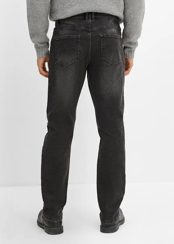Regular-Fit-Jeans mit Komfortschnitt, Straight in schwarz von hinten - bonprix