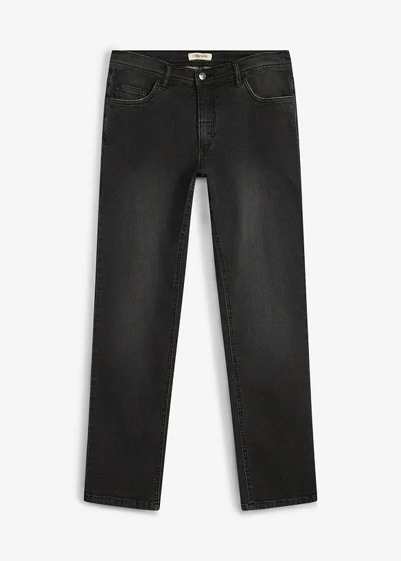 Regular-Fit-Jeans mit Komfortschnitt, Straight in schwarz von vorne - bonprix