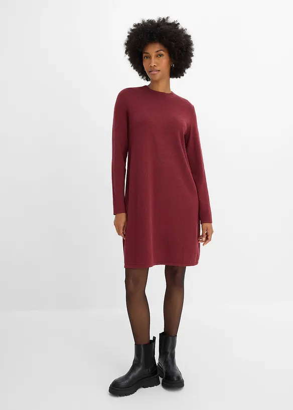 Strickkleid in A-Linie in rot von vorne (Totalaufnahme) - bonprix Strickkleid in A-Linie in rot von vorne (Totalaufnahme) - bonprix
