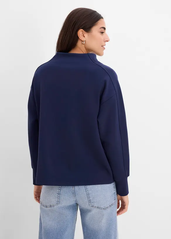 Oversize-Sweatshirt aus weichem Scuba in blau von hinten (im Anschnitt) - bonprix Oversize-Sweatshirt aus weichem Scuba in blau von hinten (im Anschnitt) - bonprix