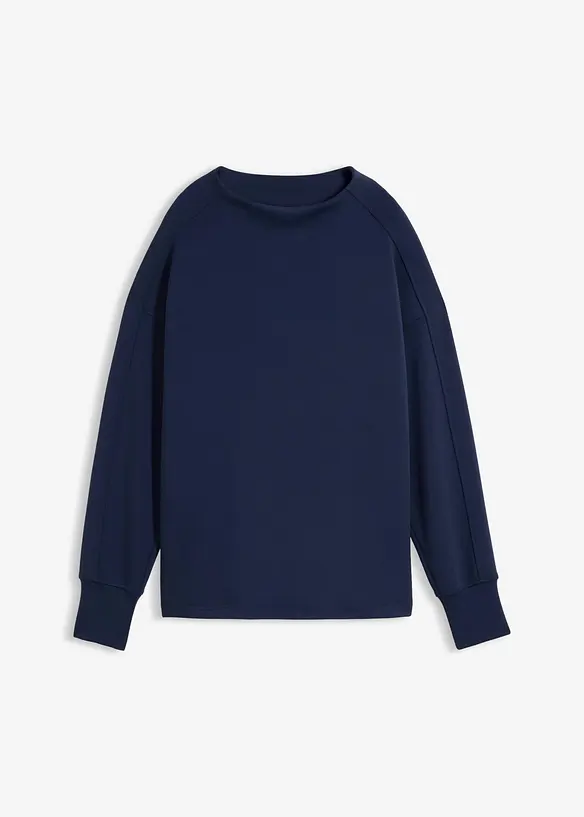 Oversize-Sweatshirt aus weichem Scuba in blau von vorne - bonprix Oversize-Sweatshirt aus weichem Scuba in blau von vorne - bonprix