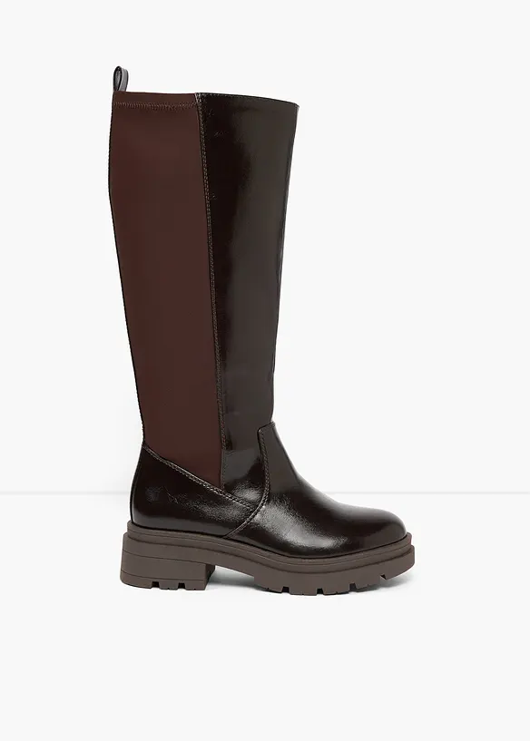Stiefel mit Elastikeinsatz in braun - bonprix