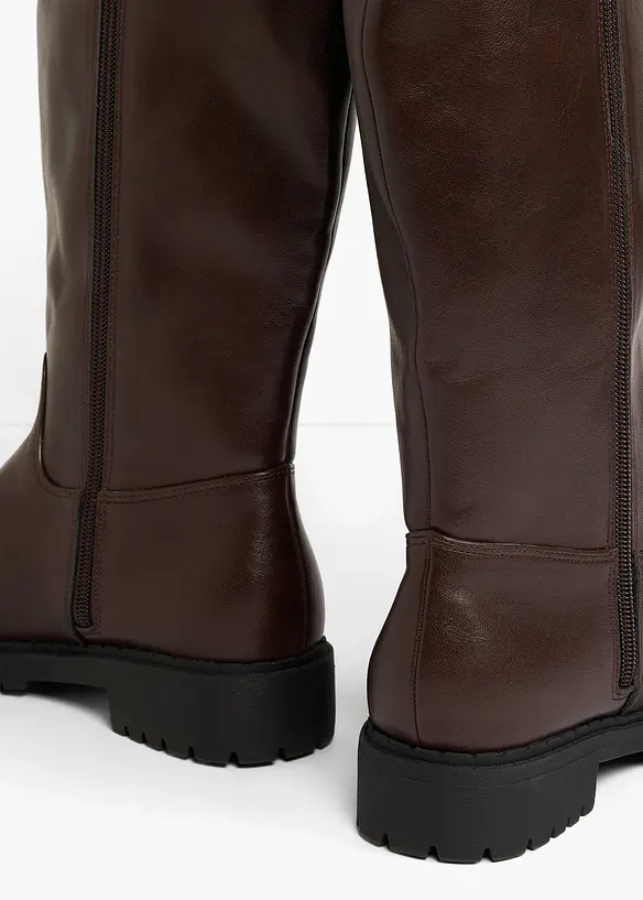 Weitschaftstiefel in braun - bonprix