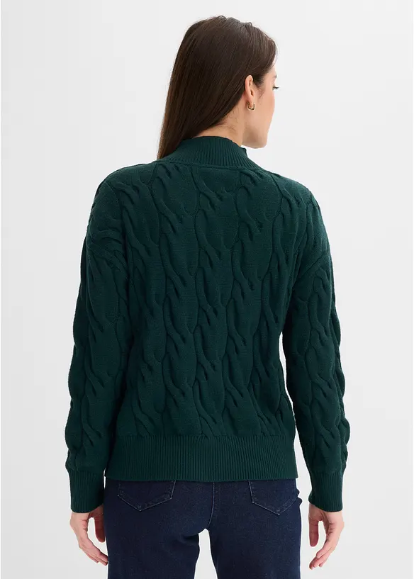 Oversize-Pullover aus softem Viskose-Mix in grün von hinten (im Anschnitt) - bonprix