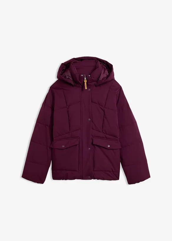 Wasserabweisende Steppjacke in lila von vorne - bonprix