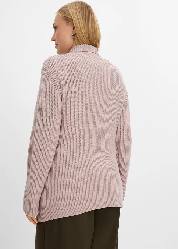 Strickjacke aus softem Viskose-Mix in grau von hinten (im Anschnitt) - bonprix