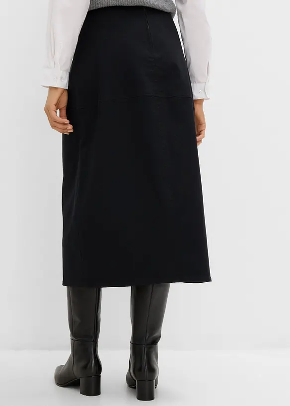 Twill-Rock mit Taschen in schwarz von hinten - bonprix