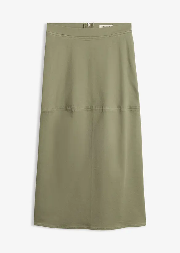 Twill-Rock mit Taschen in grün von vorne - bonprix