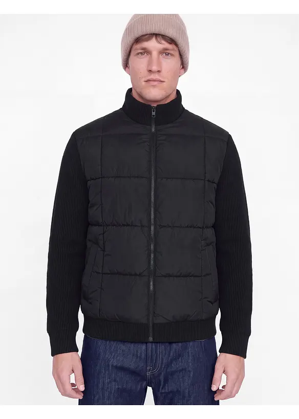 JJ REBEL Steppjacke in schwarz von vorne (im Anschnitt) - JJ REBEL