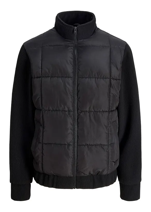 JJ REBEL Steppjacke in schwarz von vorne - JJ REBEL
