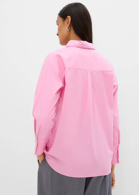 Oxford-Bluse aus reiner Bio-Baumwolle in rosa von hinten (im Anschnitt) - bonprix Oxford-Bluse aus reiner Bio-Baumwolle in rosa von hinten (im Anschnitt) - bonprix