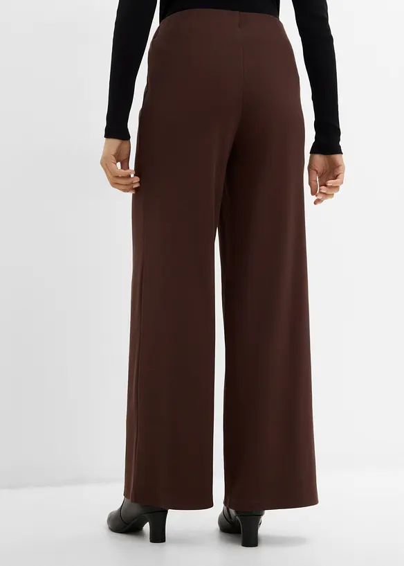 Ripp-Hose aus Bio-Baumwoll-Stretch in braun von hinten - bonprix