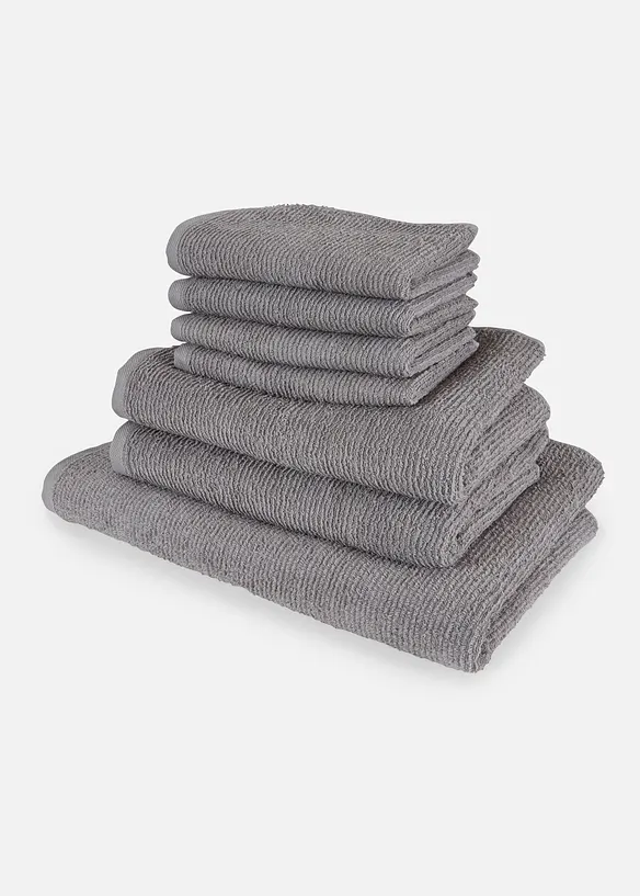 Baumwollhandtuch in grau - bonprix