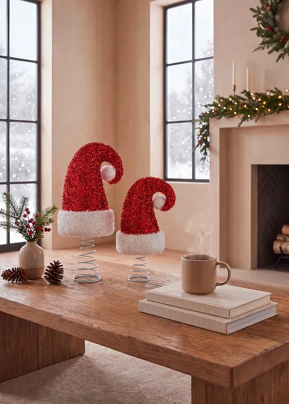 Deko-Objekte Weihnachtsmütze (2-tlg. Set) in rot (Ambiente) - bonprix