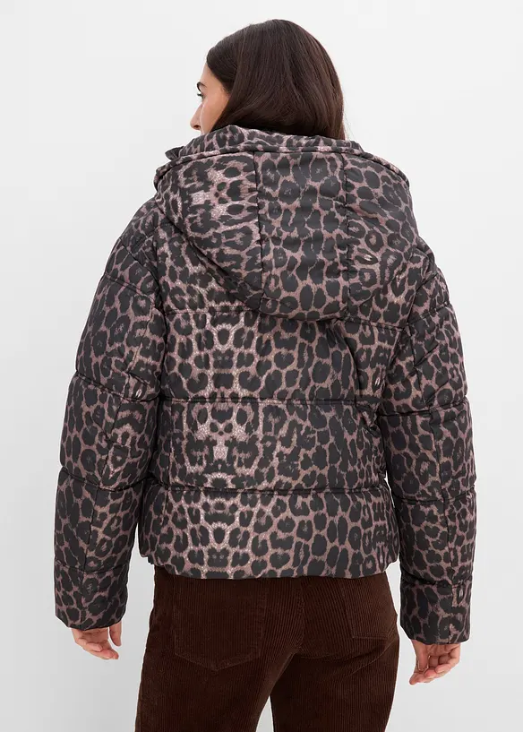 Kurze Steppjacke in schwarz von hinten (im Anschnitt) - bonprix