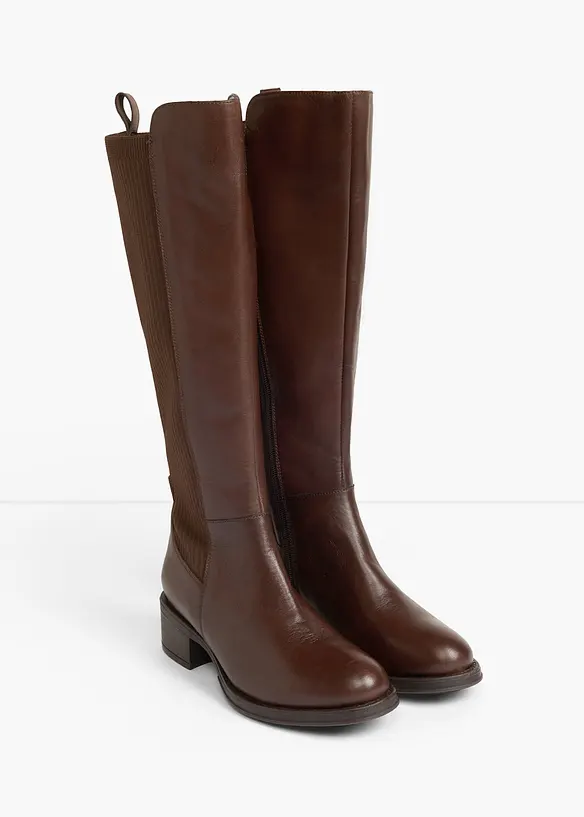 Stiefel aus Leder in braun - bonprix