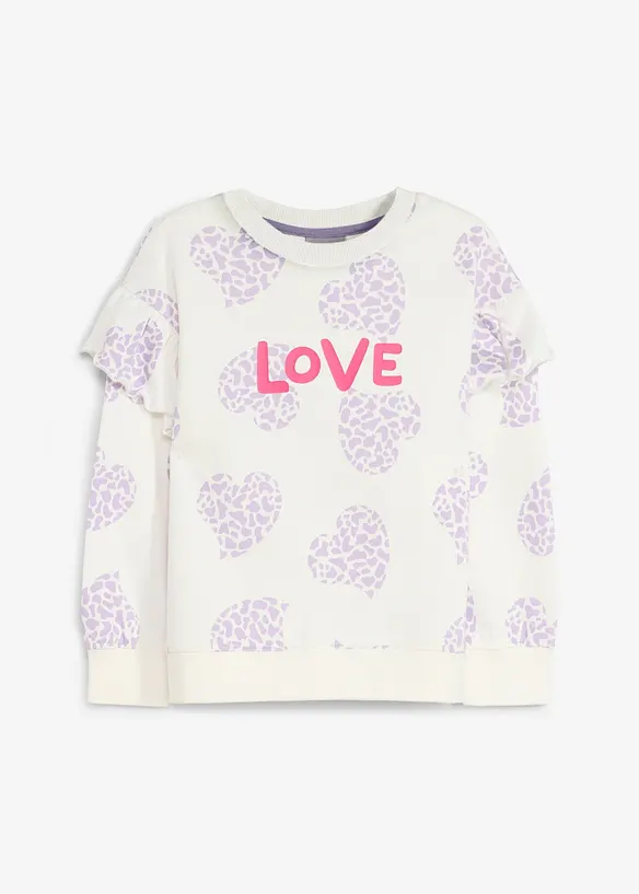 Lurchi Sweatshirt aus weicher Bio Baumwolle in weiß von vorne - Lurchi